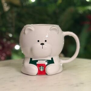 Starbucks White Bearista Bear Ceramic Mug